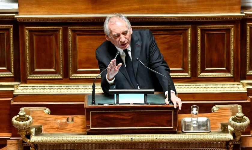 Le Premier ministre François Bayrou s'exprime au Sénat, le 15 janvier 2025 à Paris