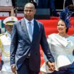 Mozambique's President-elect, Daniel Chapo, left, and his wife, Gueta Chapo, leave after the presidential inauguration ceremony in Maputo, Mozambique, Wednesday, Jan. 15, 2025. (AP Photo/Carlos Uqueio)