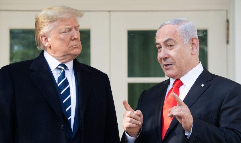 Donald Trump et Benjamin Netanyahou durant une conférence de presse à la Maison blanche, à Washington, Etats-Unis, le 27 janvier 2020.