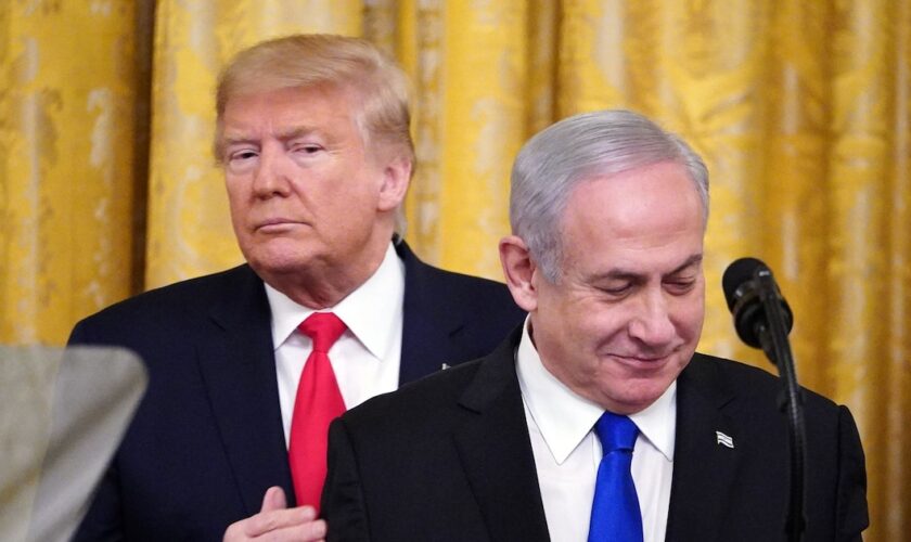 Donald Trump et Benjamin Netanyahou à la Maison blanche, le 28 janvier 2020.