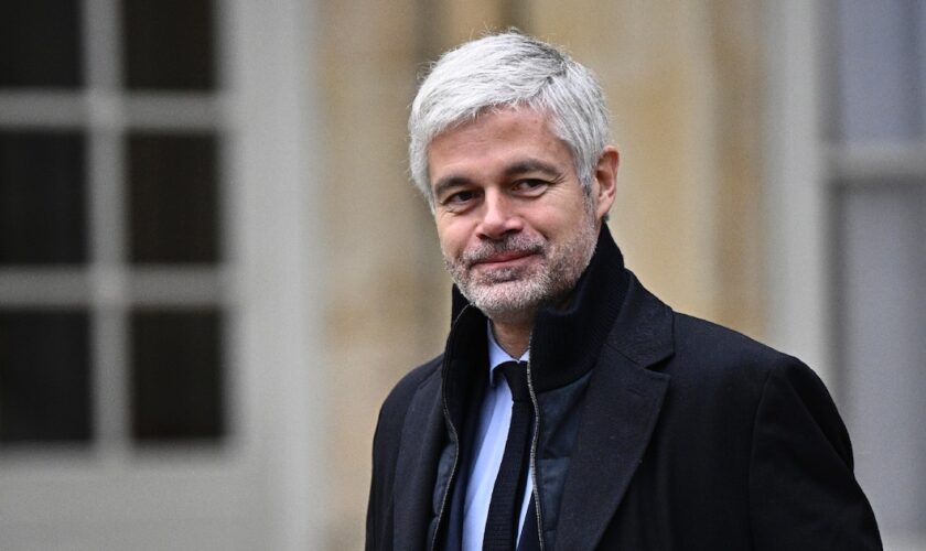 Le président du groupe Droite républicaine à l'Assemblée nationale Laurent Wauquiez, le 26 novembre 2024 à Matignon, à Paris