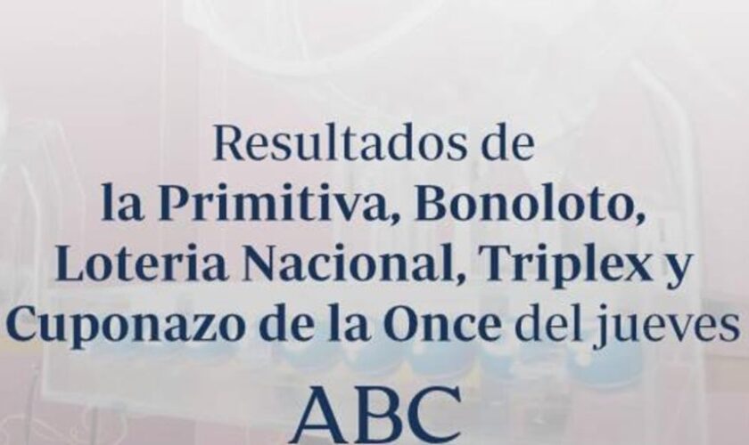 Todos los resultados de las loterías que se celebran el jueves, 16 de enero de 2025: Lotería Nacional, ONCE, Primitiva, Bonoloto y Triplex