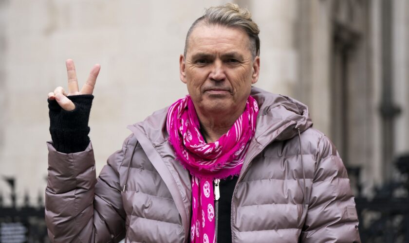 Ecotricity founder Dale Vince outside the Royal Court of Justice as his divorce settlement was decided on. Pic: PA