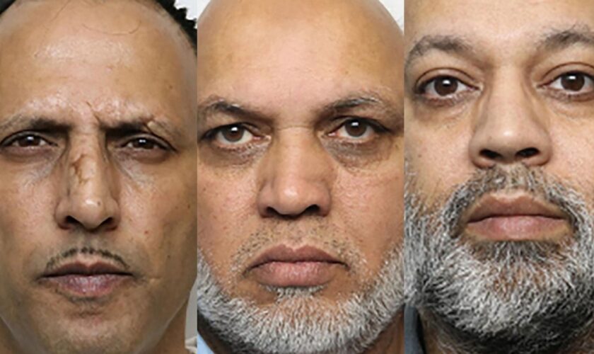 Ibrar Hussain, Imtiaz Ahmed and Fayaz Ahmed, who have all been jailed for rape as part of a grooming gang. Pic: PA