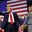 Donald Trump and his wife Melania at an election rally in Florida. Pic: Reuters