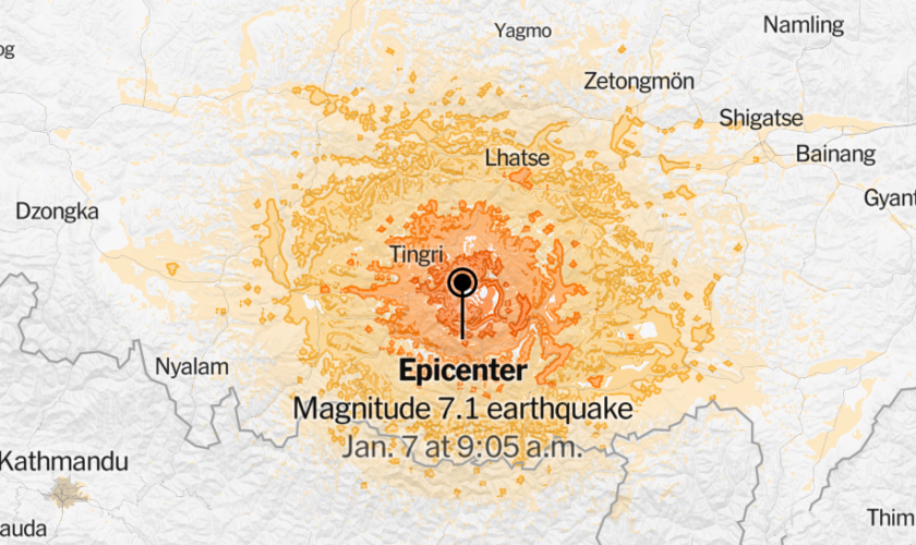 7.1-Magnitude Earthquake Strikes China’s Tibet Region Near Nepal Border