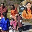 Bhutan's glamorous Queen Jetsun Pema makes rare public appearance alongside her three children to mark New Year