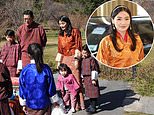 Bhutan's glamorous Queen Jetsun Pema makes rare public appearance alongside her three children to mark New Year