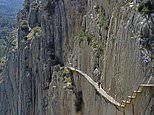 'British' woman, 20, dies after falling 500 feet while male friend grabs onto bush-covered rock to save himself in popular Malaga rock climbing spot