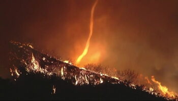 Fire tornado spotted in blazing Pacific Palisades fires