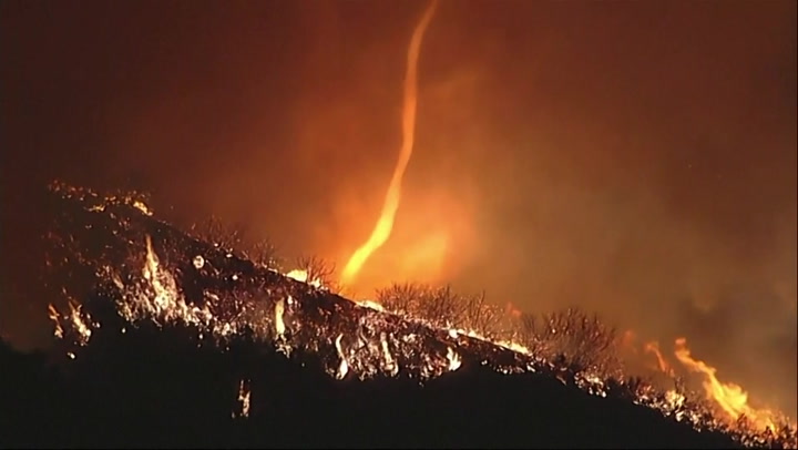 Fire tornado spotted in blazing Pacific Palisades fires