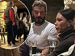 David Beckham looks like he's struggling to understand Clarkson's Farm star Gerald - who is famed for his barely audible speech - as he enjoys cosy countryside pub in Chipping Norton with wife Victoria