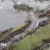 Drone footage shows collapsed Cheshire canal triggering flood