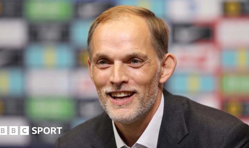 Thomas Tuchel during an England news conference in October