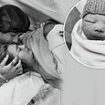 Example reveals girlfriend Daisy Cox has given birth to their 'absolutely perfect' first child together four weeks early on New Year's Day