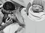 Example reveals girlfriend Daisy Cox has given birth to their 'absolutely perfect' first child together four weeks early on New Year's Day