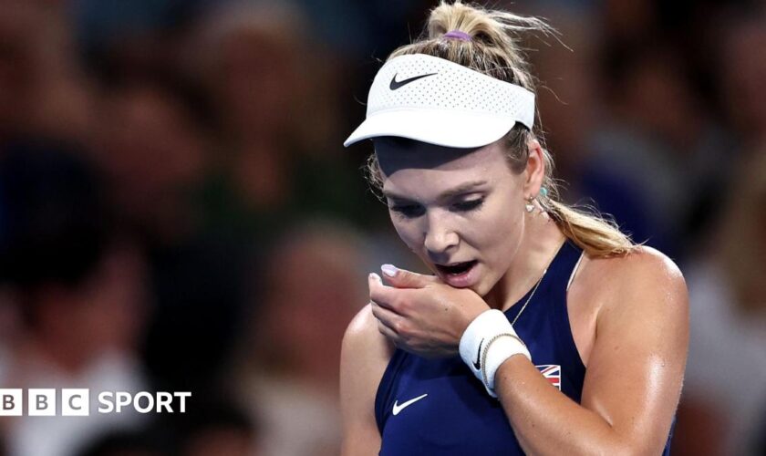 Britain's Katie Boulter waits for a return during her United Cup match against Poland's Iga Swiatek