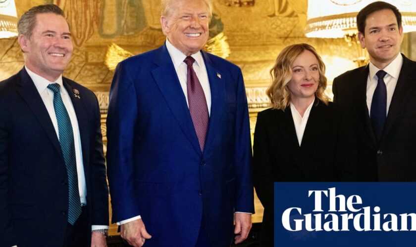 Giorgia Meloni meets Donald Trump in flying visit to Mar-a-Lago