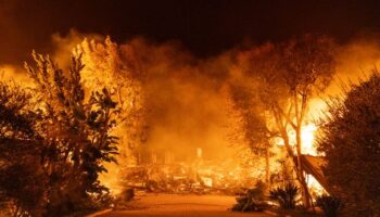 Hollywood sign fire: Horror as AI image of landmark alight in 'apocalyptic' wildfires goes viral