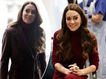 Kate Middleton dons elegant all-red ensemble as she makes emotional visit to Royal Marsden Hospital - where the Princess received cancer treatment