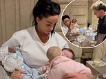 Katie Price introduces fans to her 'three newborns' as she shows off her hyper-realistic reborn dolls in YouTube video with boyfriend JJ Slater