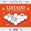 Lista de todos los premios de la Lotería del Niño 2025