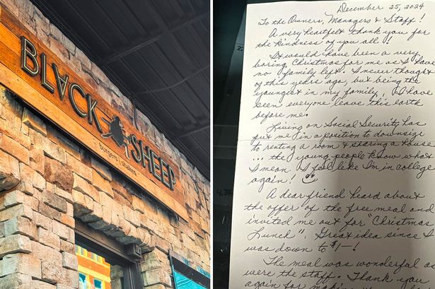 Lonely pensioner leaves tear-jerking note for staff at burger restaurant