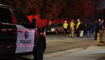 Ein Polizeiauto in den Straßen von Los Angeles