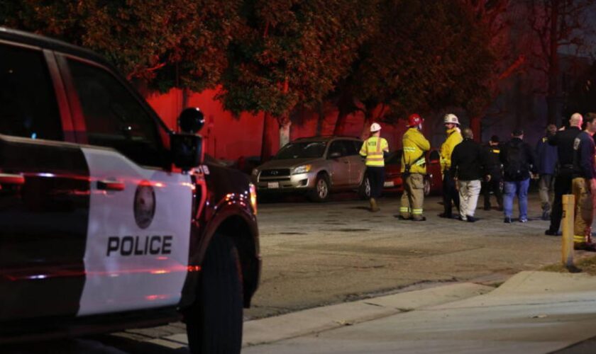 Ein Polizeiauto in den Straßen von Los Angeles