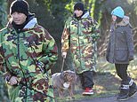 Max George steps out for the first time since having a pacemaker fitted as he takes pet dog Albert for a walk with supportive mum Barbara