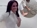 Meghan Markle is back on Instagram: Duchess launches new account with first post of her running on the beach near Montecito filmed by Prince Harry