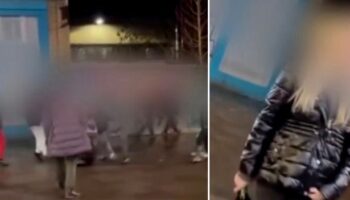 Moment gang of youths batter teen outside McDonald's before turning on Good Samaritan