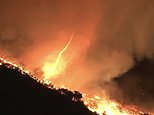 Now California is hit by FIRE TORNADO as wind whips up flames while LA blaze continues to spread