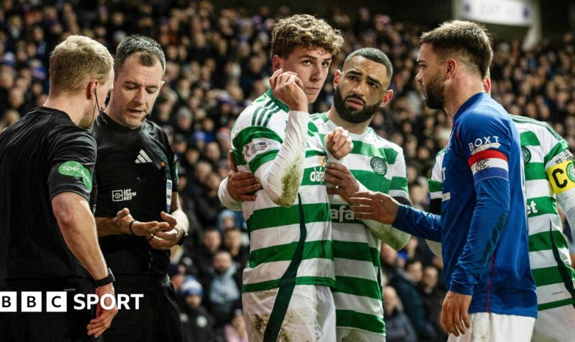 Arne Engels was hit by a coin late in the Old Firm game