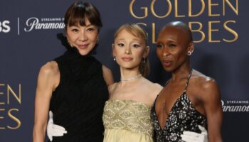 Die Musical-Verflimung "Wicked" (v.l.n.r. Michelle Yeoh, Ariana Grande und Cynthia Erivo) räumte bei den Globes ab und heimste