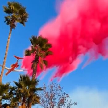 Surreale Bilder: Darum färben Löschflugzeuge Los Angeles pink