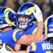 Cooper Kupp celebrates with Los Angeles Rams team-mate Matthew Stafford