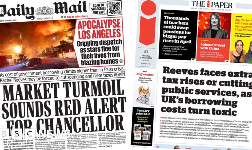 The Papers: 'Apocalypse' LA and 'Reeves faces extra tax rises'