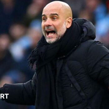 Pep Guardiola in Manchester City's match against West Ham