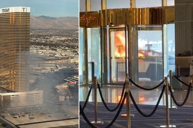 Trump Tower explosion horror in Las Vegas as one dead inside Tesla truck fire with seven injured