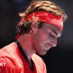 Stefanos Tsitsipas reacts to a missed point