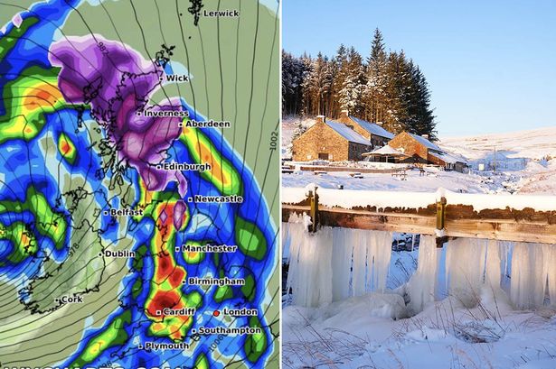 UK snow maps show exactly when 1,000km blizzard will hit WHOLE COUNTRY in 30-hour blitz