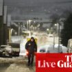 UK weather news: snow closes Manchester airport runways amid ice, flooding and train cancellations across country – live