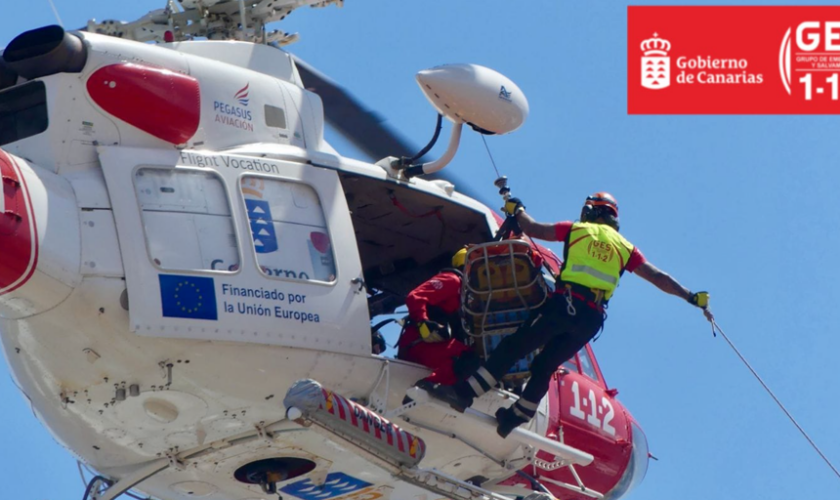 Un parapentista en Gran Canaria, evacuado en estado crítico tras una caída en una zona de difícil acceso