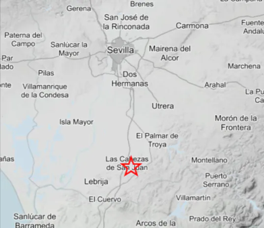 Un terremoto de magnitud 2,3 con epicentro en Las Cabezas de San Juan sacude la provincia de Sevilla