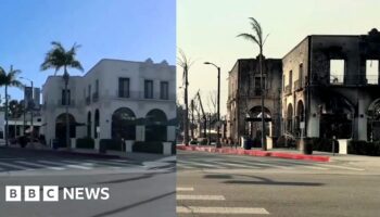 Watch: Before and after footage reveals scale of damage after LA wildfires