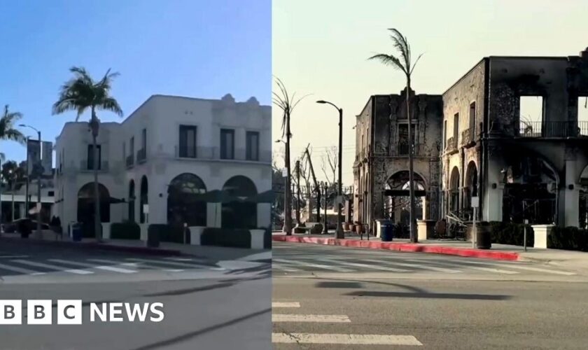 Watch: Before and after footage reveals scale of damage after LA wildfires